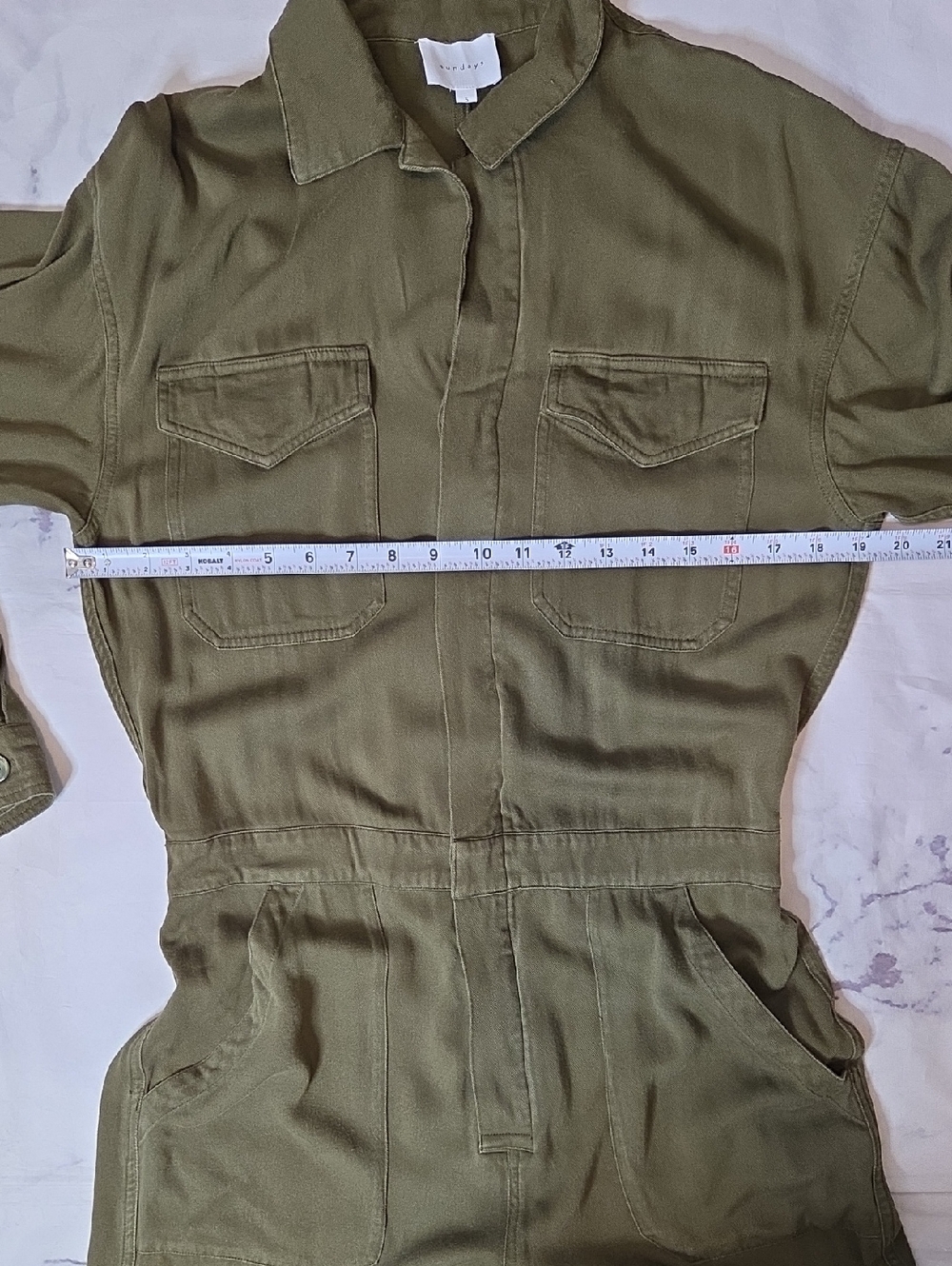 Sundays Olive Green Long Sleeve Jumpsuit - Picture 4 of 10